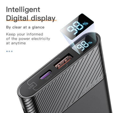 باور بانك شاحن محمول 10000 مللي أمبير مزدوج USB من النوع C بطارية احتياطية خارجية بطارية ليثيوم بوليمر أنيقة