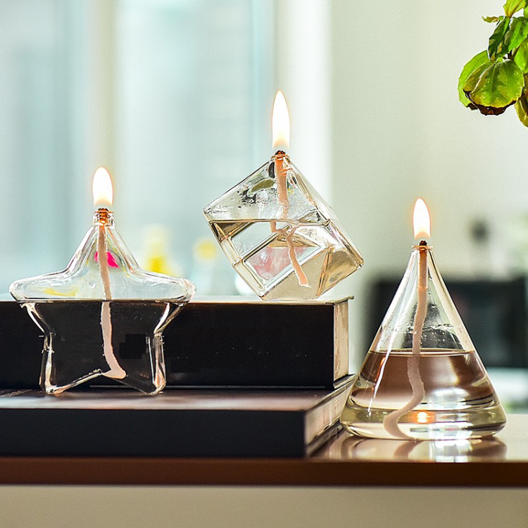 Glass Candle Holder Incense Burner Oil Lamp Cafe Bar Home Table Decor Outdoor 90491