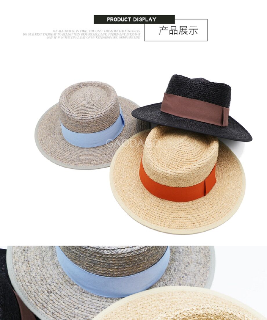 Unisex Women Girls Straw Hat Breathable Cap Jazz Hat Large Brim