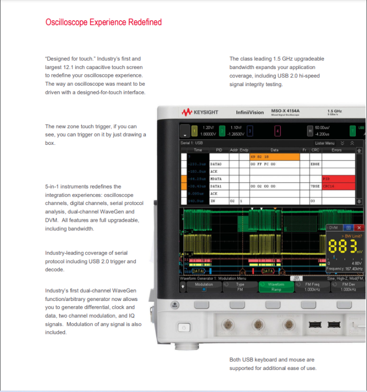 Dsox4054a Oscilloscope: 500 Mhz, 4 Analog Channels General Electronic ...