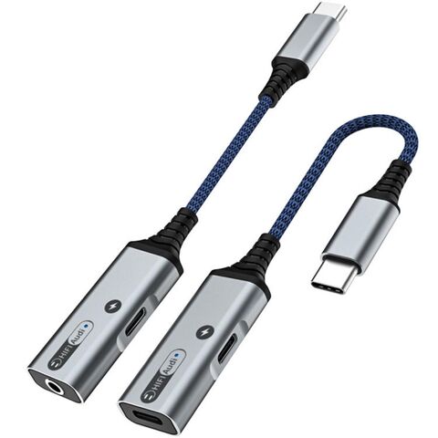 Double Adaptateur cable diviseur Type C prise jack 3.5mm chargeur