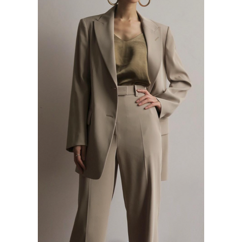 Conjunto de 2 piezas para mujer, chaqueta de vestir con blazer y pantalones  rectos, de cintura alta, para negocios, casual, oficina