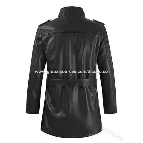 Women's Faux Leather Jackets,Solid color Long Sleeve Lapel Neck PU Leather  Coat Jacket Button Front Trench Coat (Small, Black) : : Clothing,  Shoes & Accessories