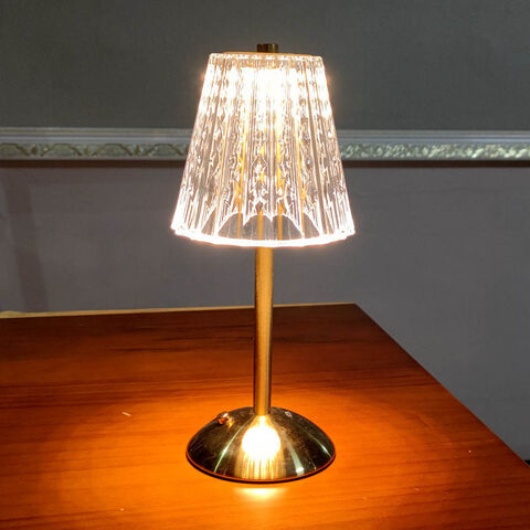 Comprar Lámpara de mesa regulable de 3W Lámpara de cabecera de cristal con  pilas recargables