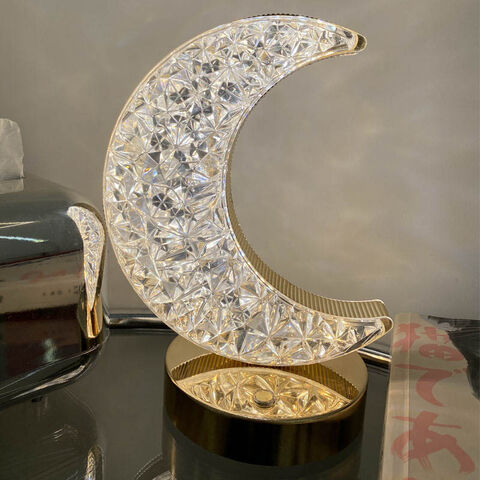 Crystal Crescent Moon Lamp