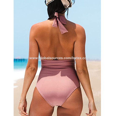 2023 Summer Bowknot High Cut Swimsuit Women One Piece Swimwear