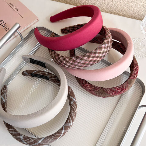 Buy Wholesale China Retro Plaid Sponge Headband Girls Preppy High Head  Headband Hair Accessories & Headband at USD 1.01