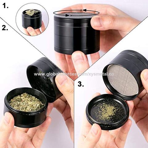 Dropship  Top Selling Spice Grinder Custom Aluminum Zinc Alloy  Material Smoking Tobacco Herb Grinder With Magnetic Closure to Sell Online  at a Lower Price