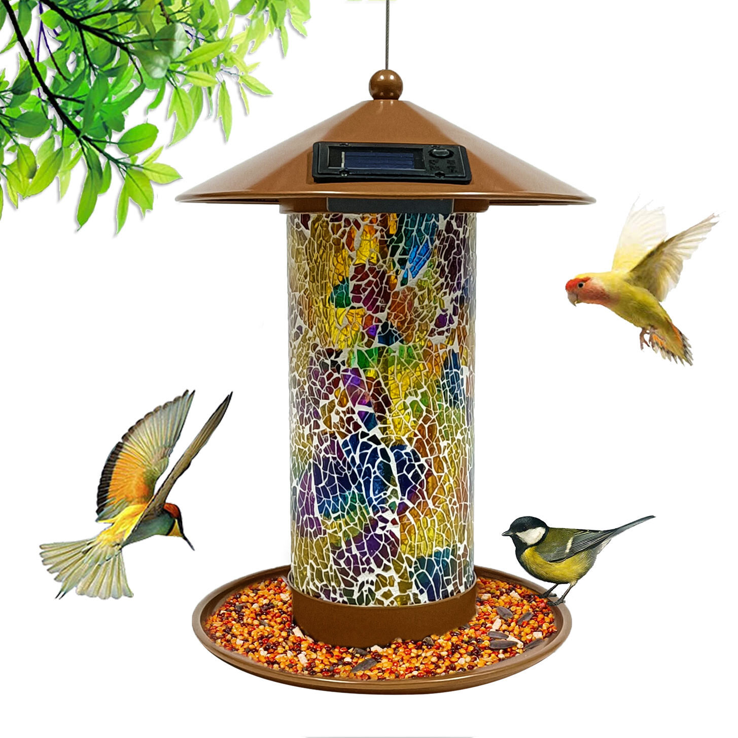 Clear Acrylic Window Bird Feeder Wild Bird Feeder Bird Feeder Hanging Bird  House Including Strong Suction Cups for Indoor Bird Watching Garden