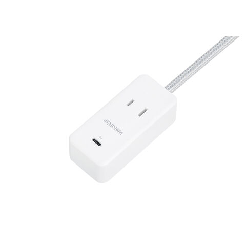 Alargador de 1 toma de CA con 1 cargador tipo C, puertos USB inteligentes y tipo C, 20 W PD
