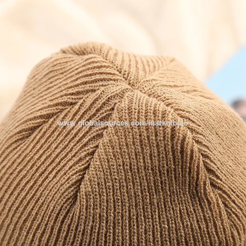 Wholesale Custom Acrylic Plain Warm Winter Football Knit Hat