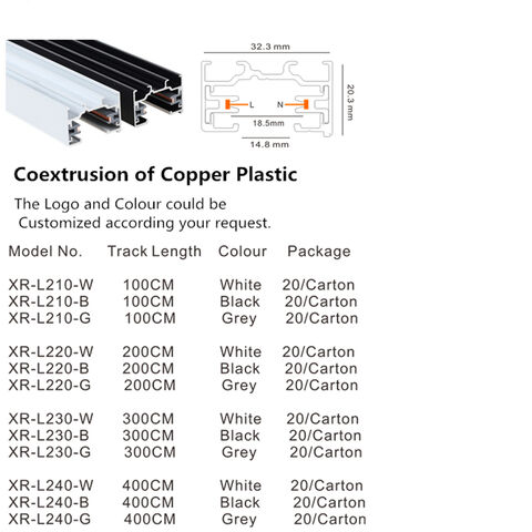 2 Wire 1 Circuit Spotlight Rail Track Lighting Systems