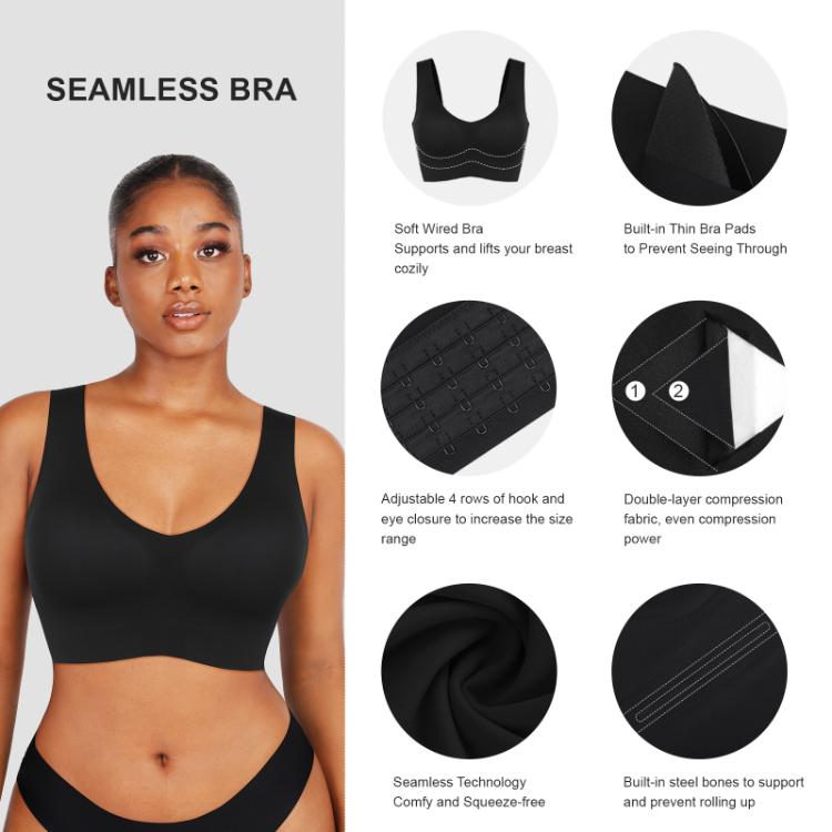 Women Sports Bra Seamless Compression Seamless Support Padded