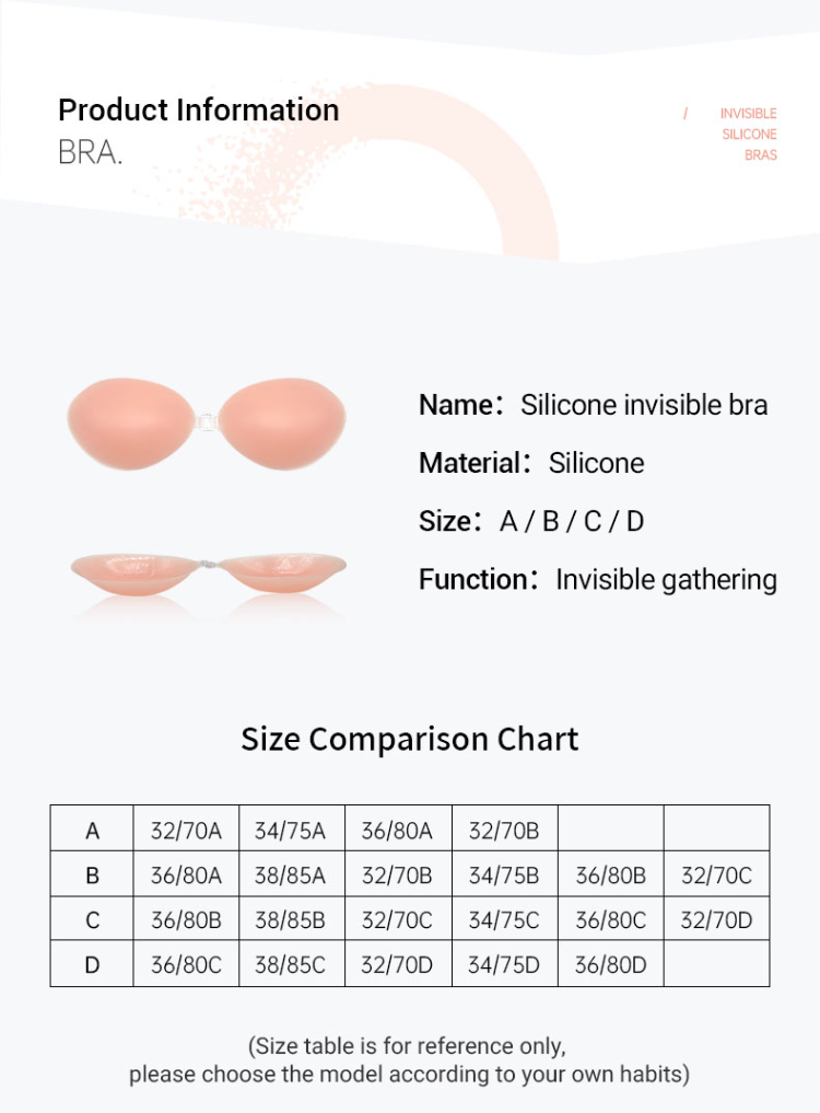 Buy Standard Quality China Wholesale Clear Silicon Glue For Silicone Backless  Bra With Strap Sexy Ladies Underwear Wire Free Invisible Large Size Breast  Padspopular $1.12 Direct from Factory at Dongguan Xingyao Apparel