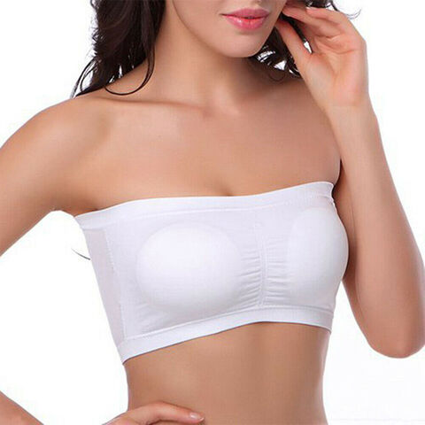 Woman Tube Top Strapless Fitness Yoga Padded Bandeau Bra Sports Top Bra  Plus Bras For Women Stretchy Size
