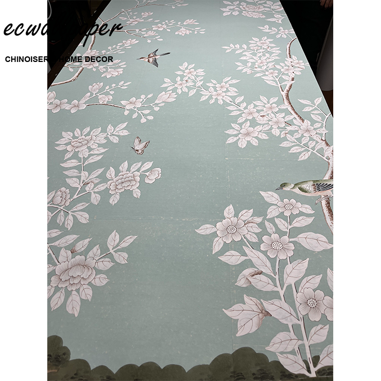 Buy Wholesale China Chinoiserie Hand Painted Chinoiserie Wallpaper On