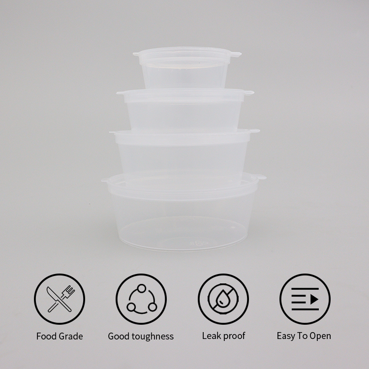 Dj 1oz 2oz 3oz 4oz 2 Partition Plastic Disposable Sauce Container Cup