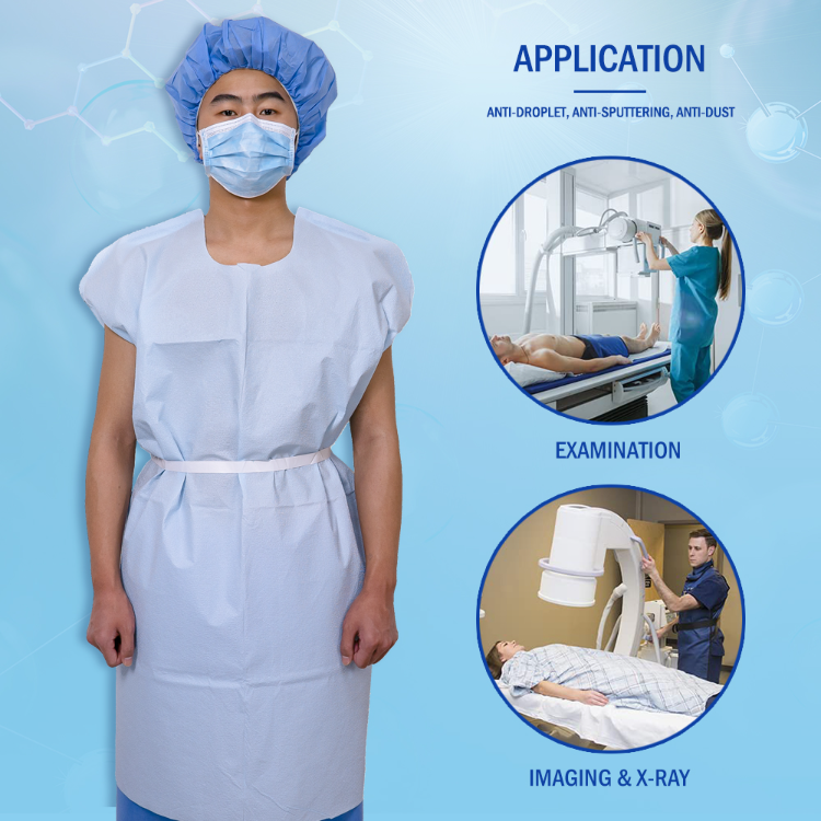 Buy Wholesale China Disposable Multi-layer Blue Patient Exam Gown Made ...