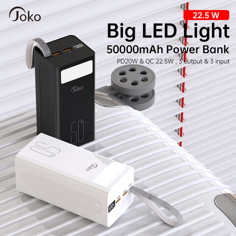 50000mAh Power Bank ,22.5W Fast Charging Portable Charger ,USB-C Battery  bank , Flashlight and LED Display，3Outputs & 2 Inputs Huge Capacity  External