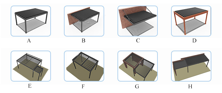 Diy Retractable Louver Roof 3x4m 4x4m Waterproof Garden Buildings ...