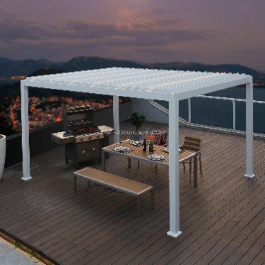 Compre 4x4 Garden Metal Electric Pergola Patio Canopy Louvered