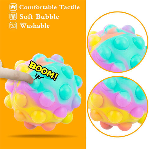 Pop It Ball 4 Packs 3D Silicone Squeeze Balls Toy Push Bubble Pop Its  Fidget Toys Squishy Stress Balls Sensory Toys for Kids and Adults