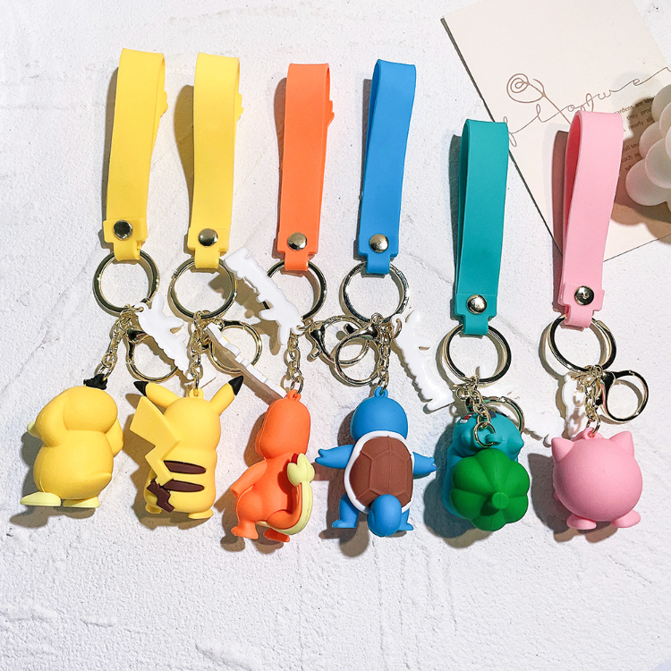 Buy Wholesale China 3d Pvc Kawaii Cute Cartoon Anime Pokemoned Keyring ...