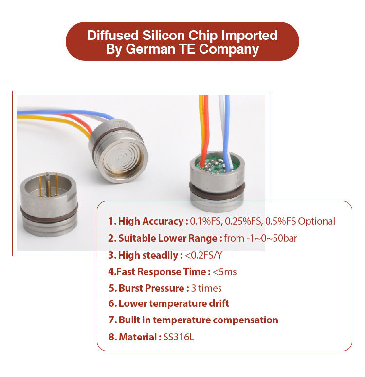 Industry Diffused Silicon Chip Pressure Transducer Transmitter Fluid ...