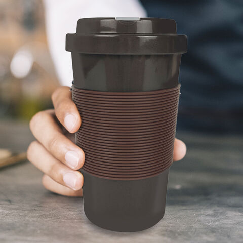 Eco-Friendly 12oz/350ml Travel Takeaway Pyrex Tea Mug Glass Coffee Cup with  Silicone Lid and Sleeve