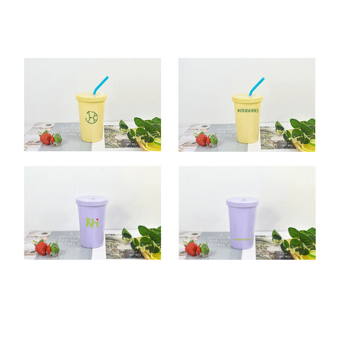 420ML Double Drinking Cup Separate Cup Mouth Leak-proof Straw Cup