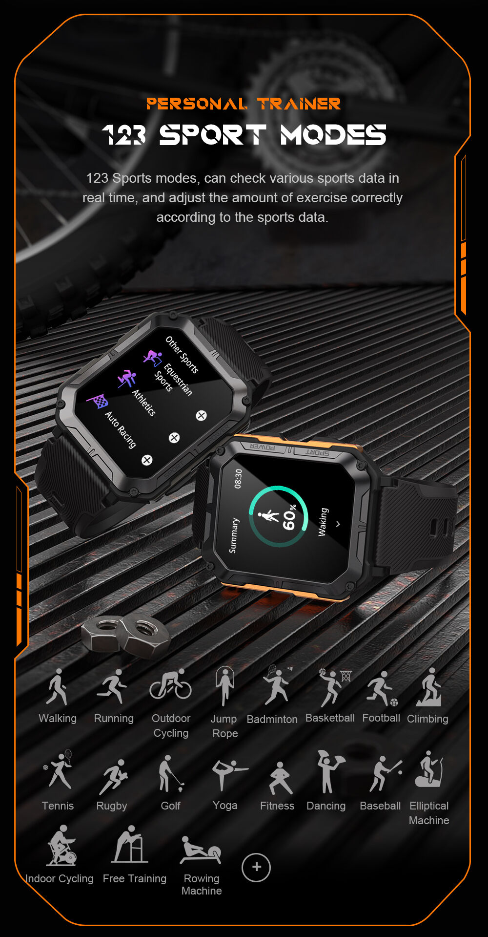 2024 Hot Sell C20pro Ip68 Waterproof Rugged Smart Watch For Outdoor ...