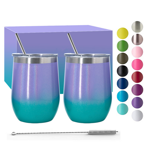 Gobelet Isotherme 8oz/12oz/16oz à Double Paroi en Acier Inoxydable 18/8 de Qualité Alimentaire