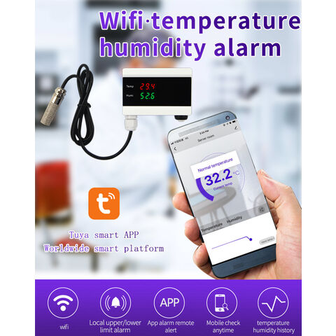 WiFi Temperature Sensor with External Probe,For Tuya Temperature Humidity Monitor, Size: Large