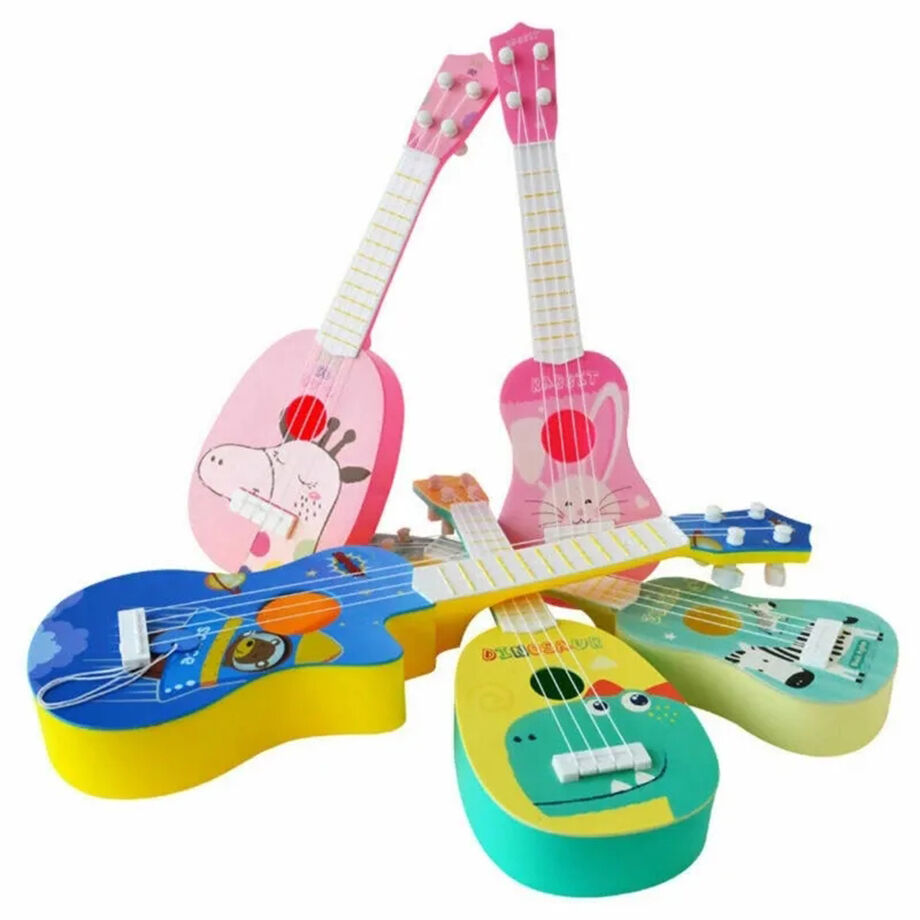 Ukelele De Juguete Para Niños | Guitarra De Cartoon Con Sonido Realista | Educativo Y Ecológico, Ideal Para Futuros Músicos