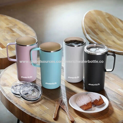 Stainless Steel Double Insulation Cup 500ML Vacuum Straw Cup With Lid Beer  Mugs For Tea Cup Metal Cup Drink Straw Travel Cups