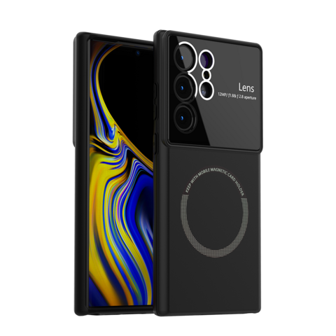 Funda de Teléfono con Inyección de Aceite 2 en 1, Slim Armor, Carga Inalámbrica Magnética, Lente Gran Angular para Samsung Galaxy S23 S22 S21 Ultra Plus