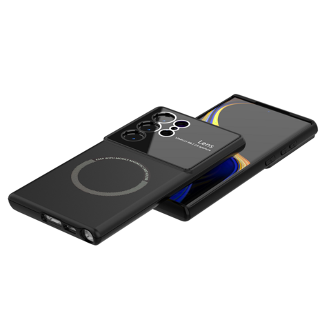 Funda de Teléfono con Inyección de Aceite 2 en 1, Slim Armor, Carga Inalámbrica Magnética, Lente Gran Angular para Samsung Galaxy S23 S22 S21 Ultra Plus