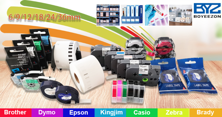 Black On White 12mm*3.5m Compatible D1 Dymo Printer Ribbon 18488 ...