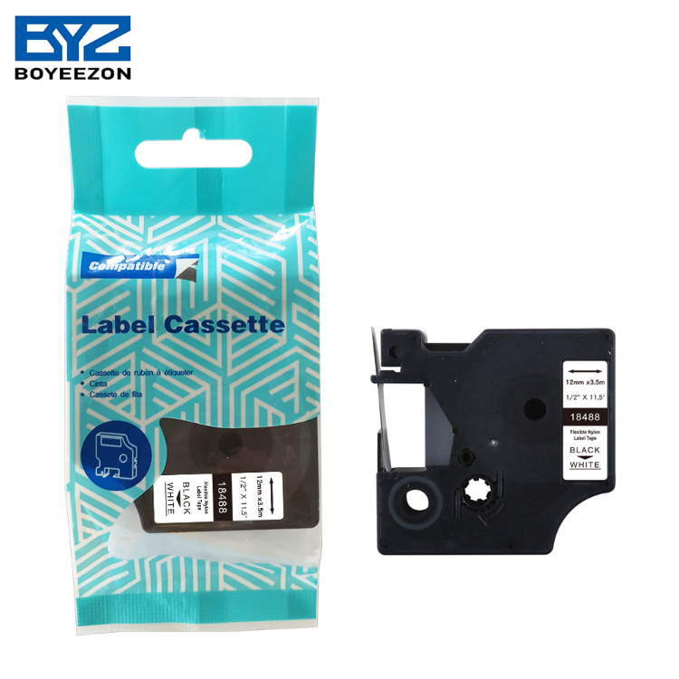 Black On White 12mm*3.5m Compatible D1 Dymo Printer Ribbon 18488 ...
