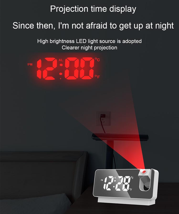 Custom Oem Projector Clocks Laser Portable Digit Dual Alarm Led Clock ...
