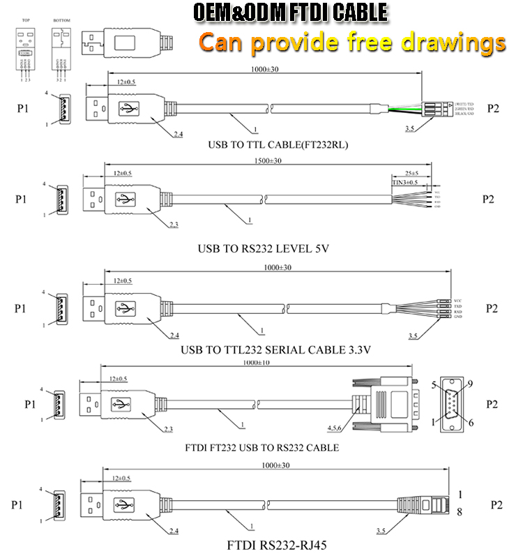 Oem Waterproof Usb Ftdi Ft Rl Zt A Rs Uart Ttl To Rs Rj