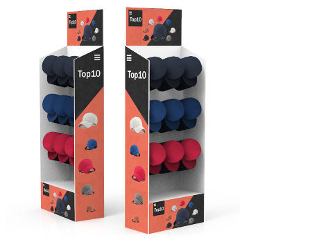 Pvc Hat Display Corrugated Display Pop Hat Display Stand Cardboard Floor Display Cap ...