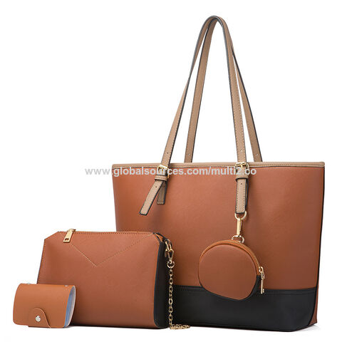 Wholesale Latest tote bag ladies pu leather women hand bags set