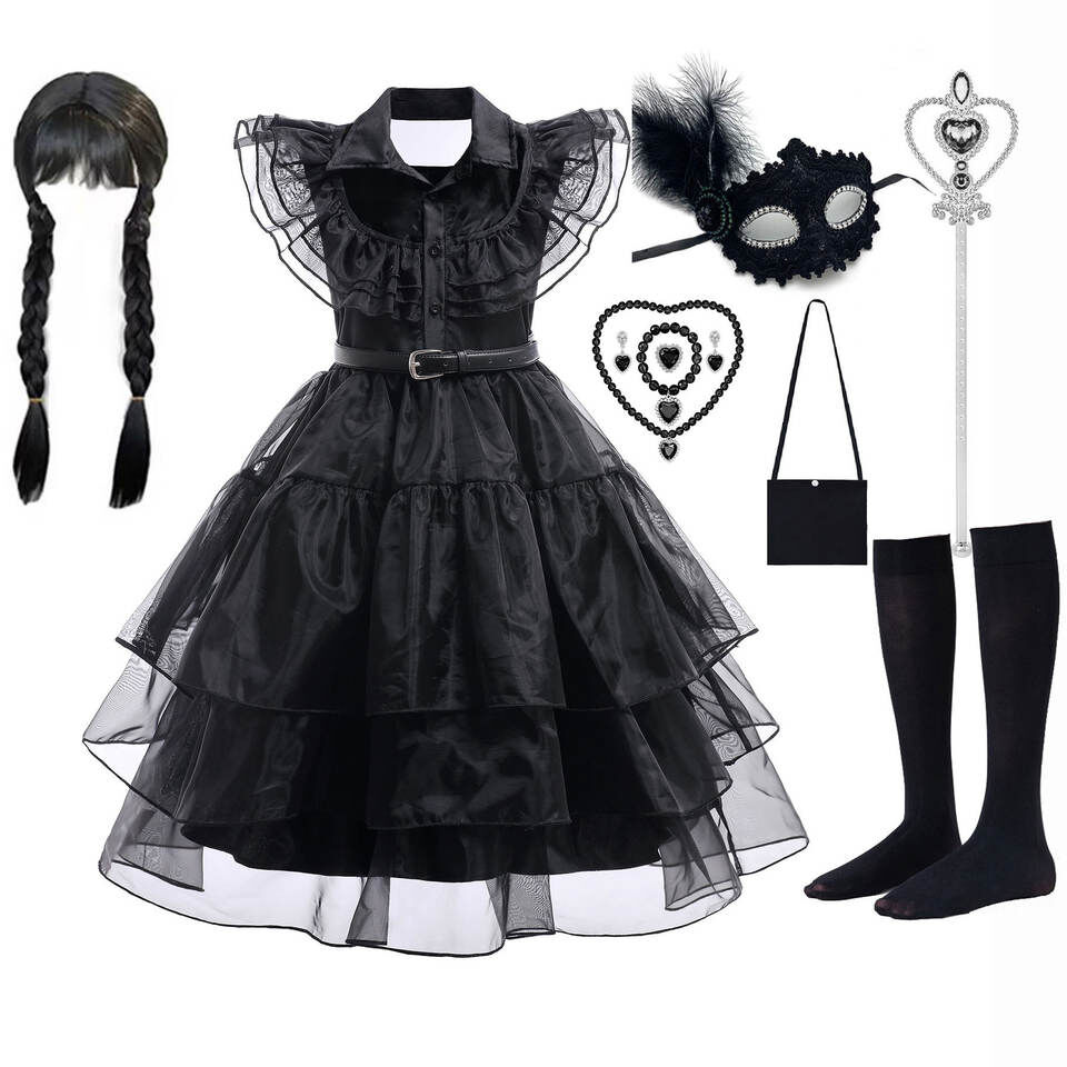 Cosplay TV Movie Halloween Wednesday Addams Family Dress Costume for Women  - China Holiday Decoration and Party Supply price