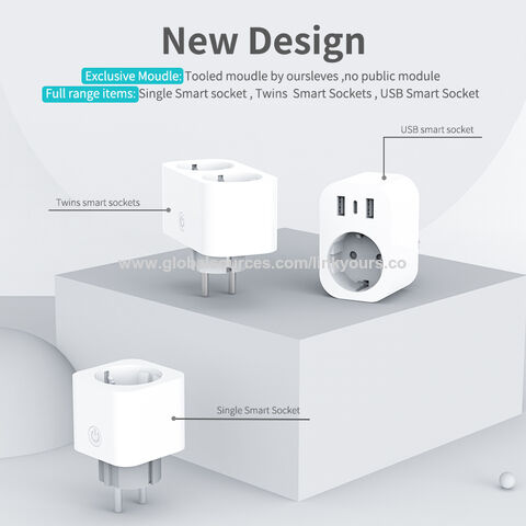 2-in-1 Tuya Smart Socket Bluetooth Gateway Light Timing Switch Energ  Monitor EU/US Electrical Outlet Voice Alexa Google Home