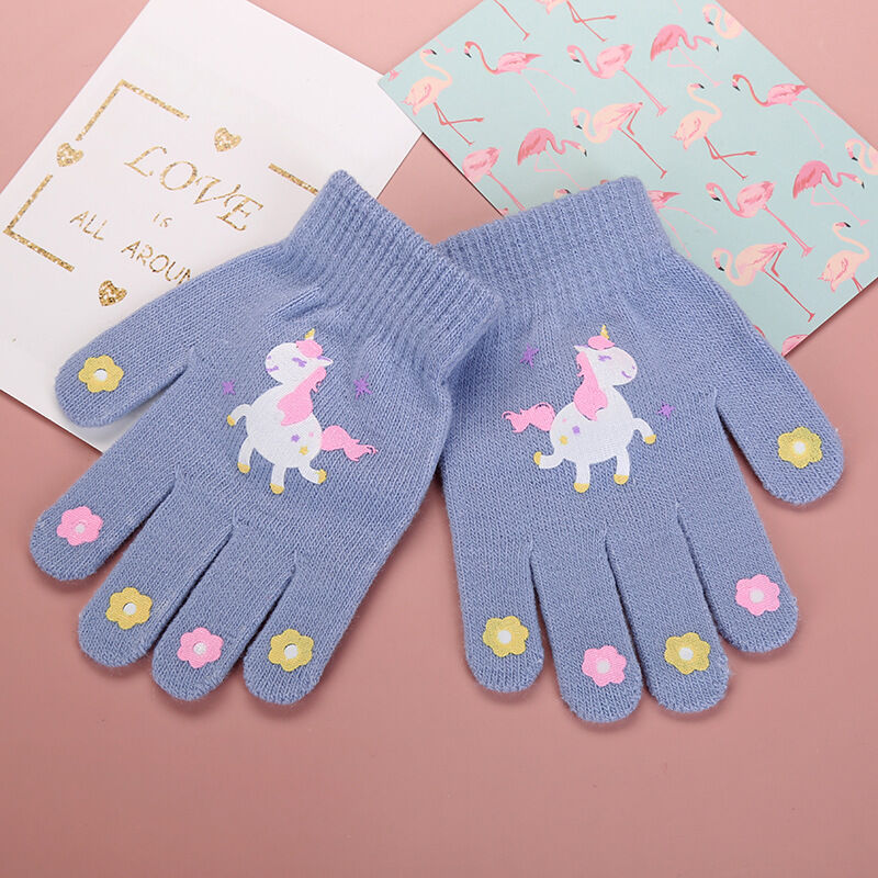 Buy Wholesale China Cheap Kid's Winter Acrylic Gloves Thickened Wool Knit Winter Gloves Cartoon