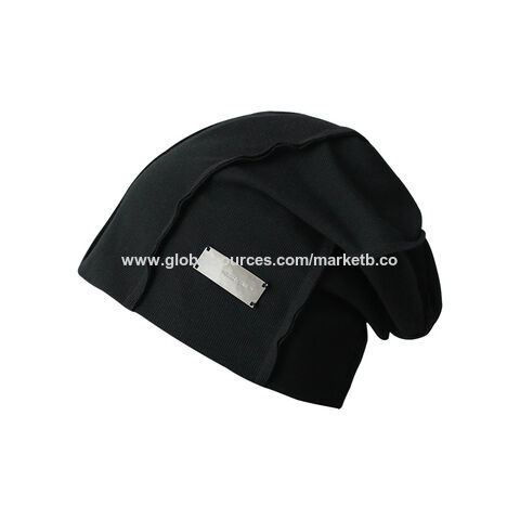 Acheter Chapeau d'hiver pour femmes chapeaux tricotés de luxe haute  élastique casquettes chaudes bonnets couvre-chef fille casquette couleur  unie