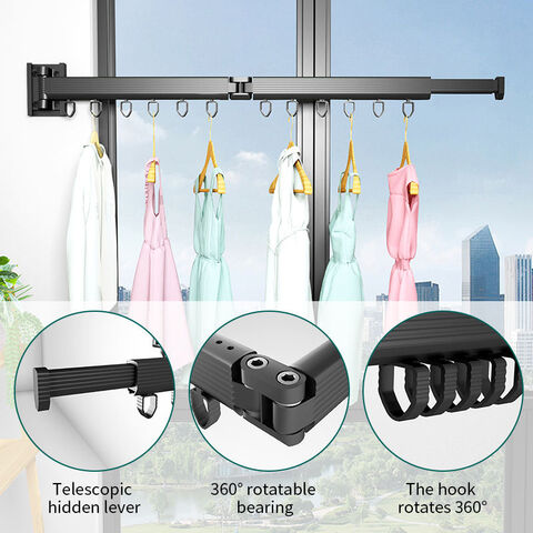 360° Folding Retractable Clothes Hanger Wall Mounted Laundry