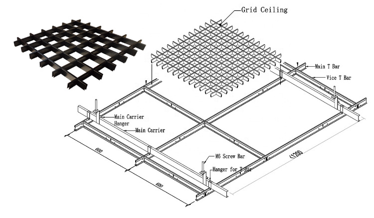 Decorative Suspended System Metal Open Cell Ceiling Aluminum Ceiling ...