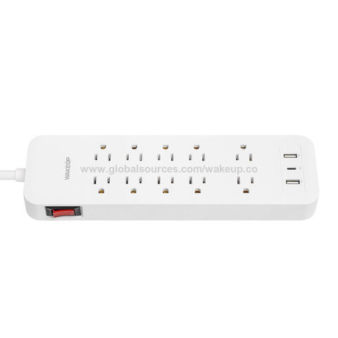 Multiprise 10 voies, prises électriques, 3 Ports de Charge USB